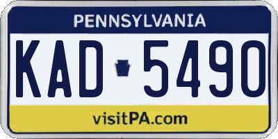 PA license plate KAD5490