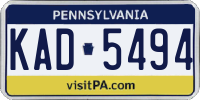 PA license plate KAD5494