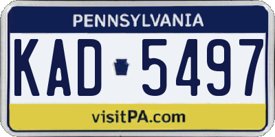 PA license plate KAD5497