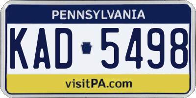 PA license plate KAD5498
