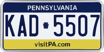PA license plate KAD5507