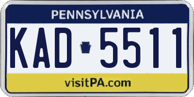 PA license plate KAD5511