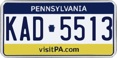 PA license plate KAD5513