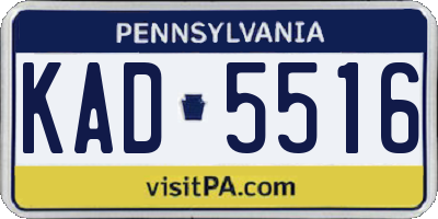 PA license plate KAD5516