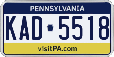 PA license plate KAD5518