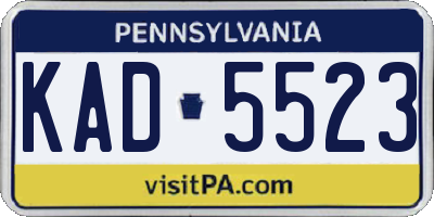 PA license plate KAD5523