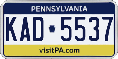 PA license plate KAD5537