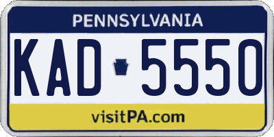 PA license plate KAD5550