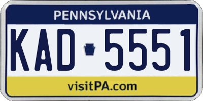 PA license plate KAD5551