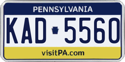 PA license plate KAD5560