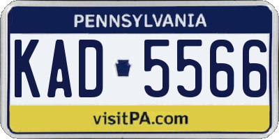 PA license plate KAD5566