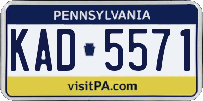 PA license plate KAD5571