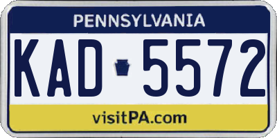 PA license plate KAD5572