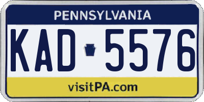 PA license plate KAD5576