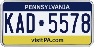 PA license plate KAD5578