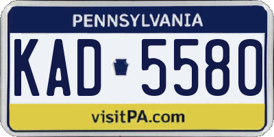 PA license plate KAD5580