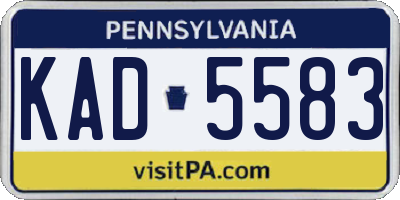 PA license plate KAD5583