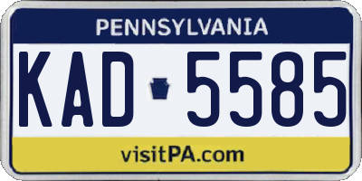 PA license plate KAD5585