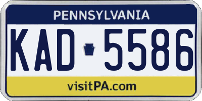 PA license plate KAD5586