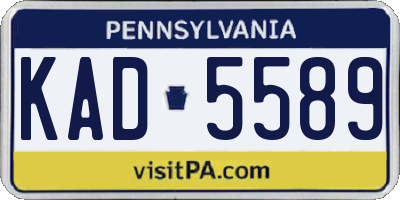 PA license plate KAD5589