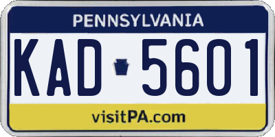 PA license plate KAD5601
