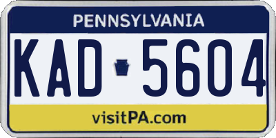 PA license plate KAD5604