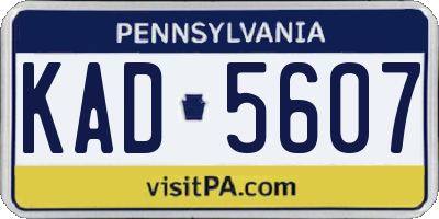 PA license plate KAD5607