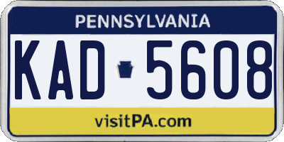 PA license plate KAD5608