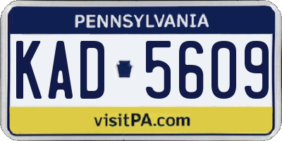 PA license plate KAD5609