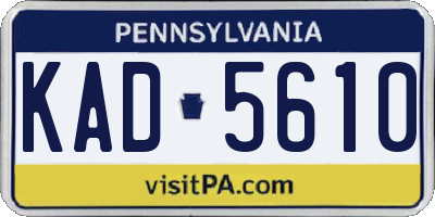 PA license plate KAD5610