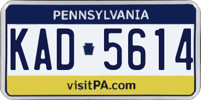 PA license plate KAD5614