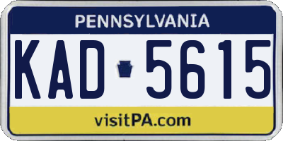 PA license plate KAD5615
