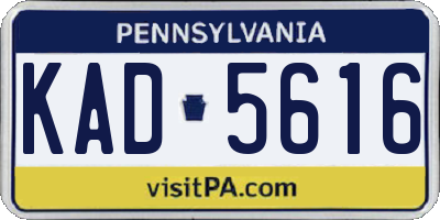 PA license plate KAD5616