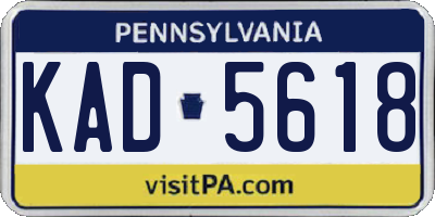 PA license plate KAD5618