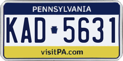 PA license plate KAD5631