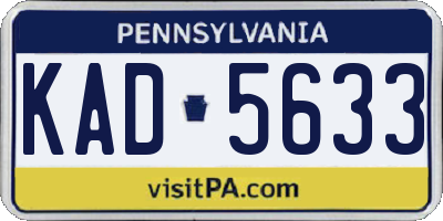 PA license plate KAD5633