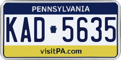 PA license plate KAD5635