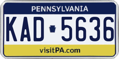 PA license plate KAD5636