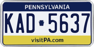 PA license plate KAD5637