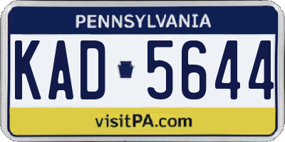 PA license plate KAD5644