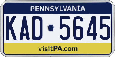 PA license plate KAD5645