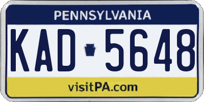 PA license plate KAD5648