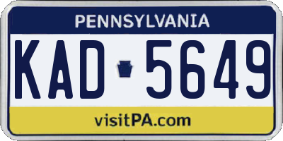 PA license plate KAD5649