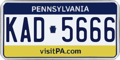 PA license plate KAD5666