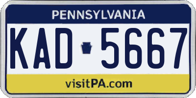 PA license plate KAD5667