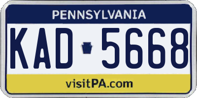 PA license plate KAD5668