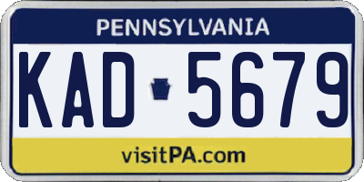 PA license plate KAD5679