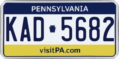 PA license plate KAD5682