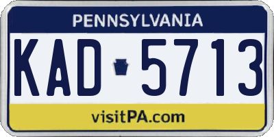PA license plate KAD5713