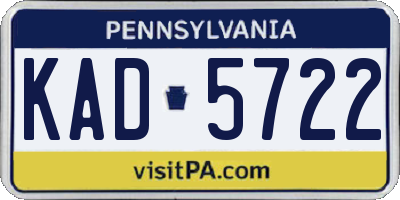 PA license plate KAD5722